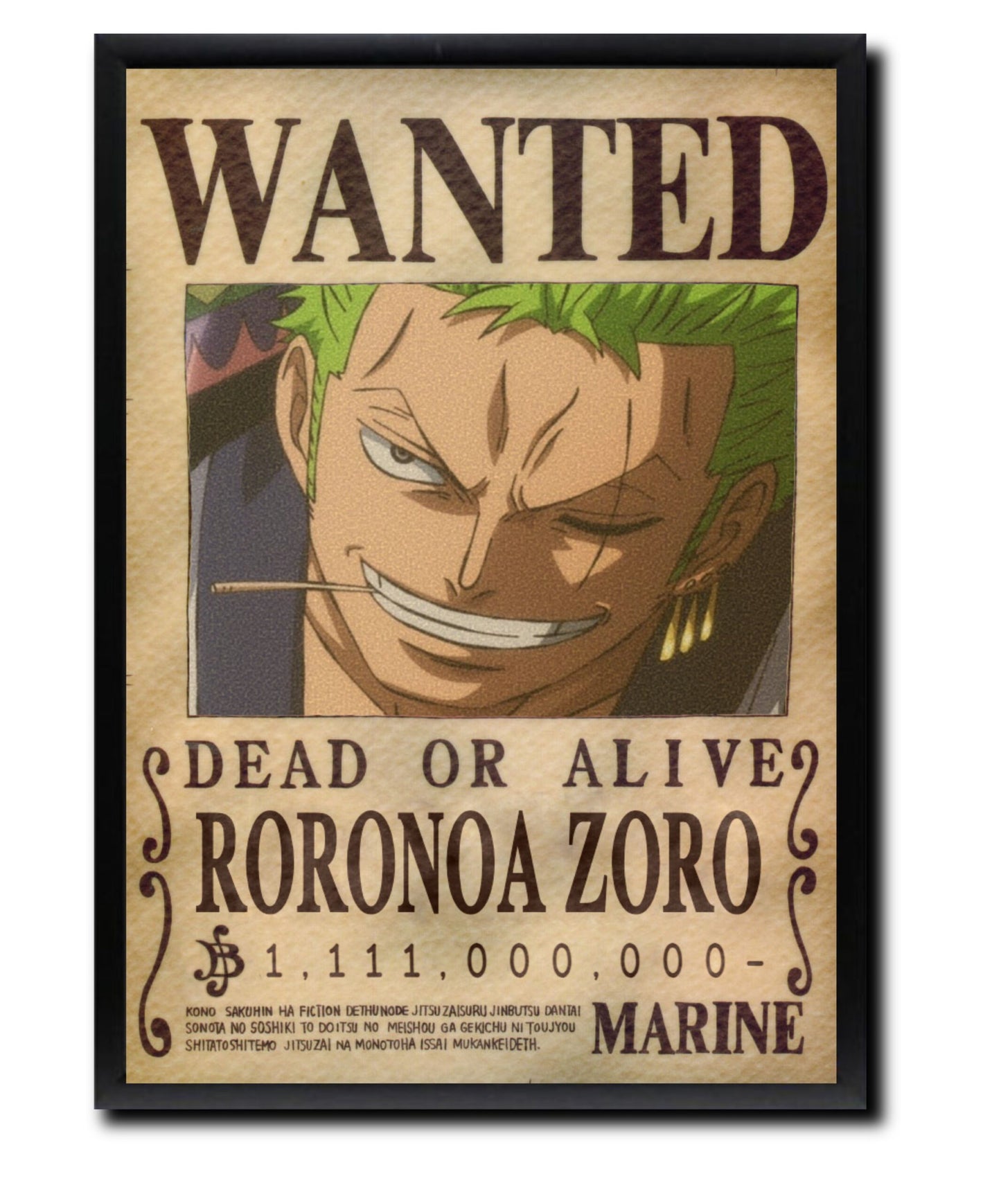 Roronoa Zoro Wanted Poster