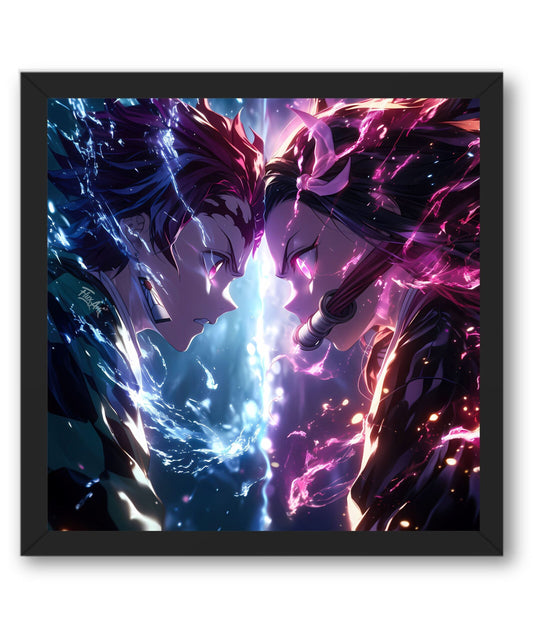 Demon Slayer - Tanjiro Nezoku Dual - Framed Poster variable Swipe Arts 